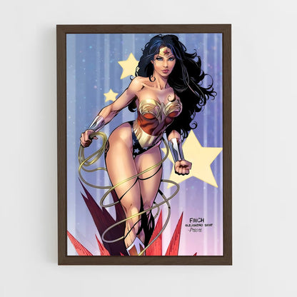 wonder-woman-6 cadre Bois foncé