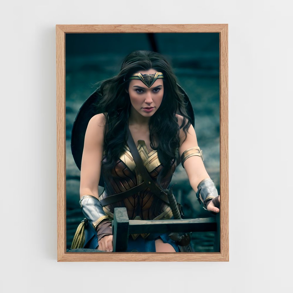 wonder-woman-9 cadre Bois clair