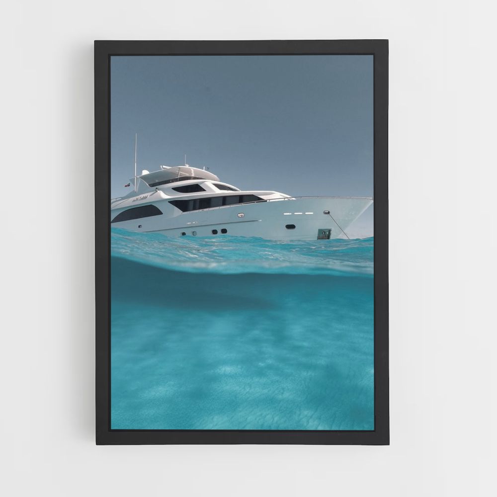 Poster Yacht Türkisfarbenes Wasser