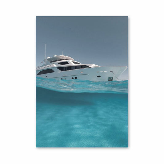 Poster Yacht Eau Turquoise