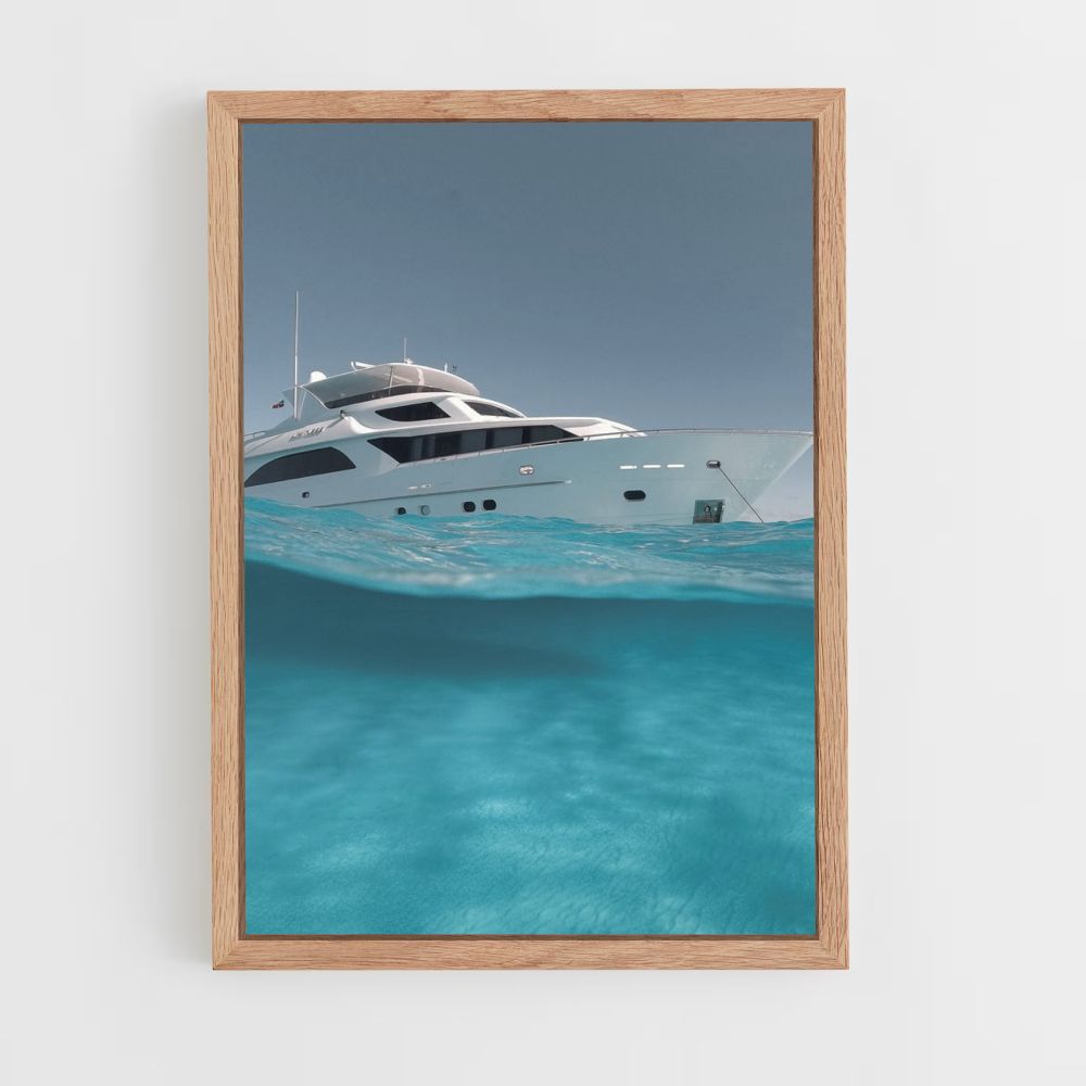 Poster Yacht Türkisfarbenes Wasser