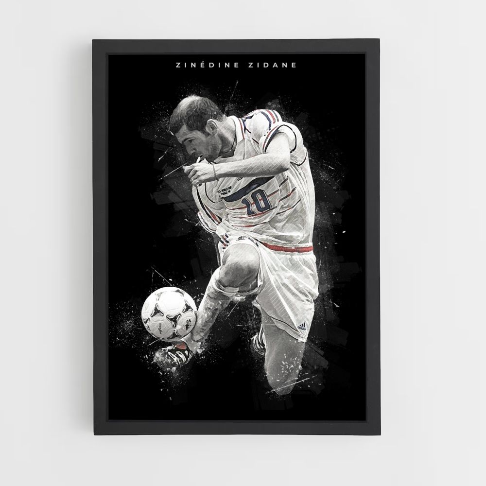 Poster Zinédine Zidane Ballon